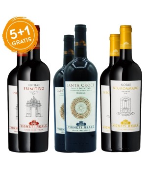 Salice Salentino, Negroamaro Norie, Primitivo Rudiae - Vigneti Reale [5+1 gratis]