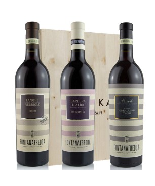 Fontanafredda Trio, Barolo, Nebbiolo, Barbera [3x bot. Cassetta di Legno]