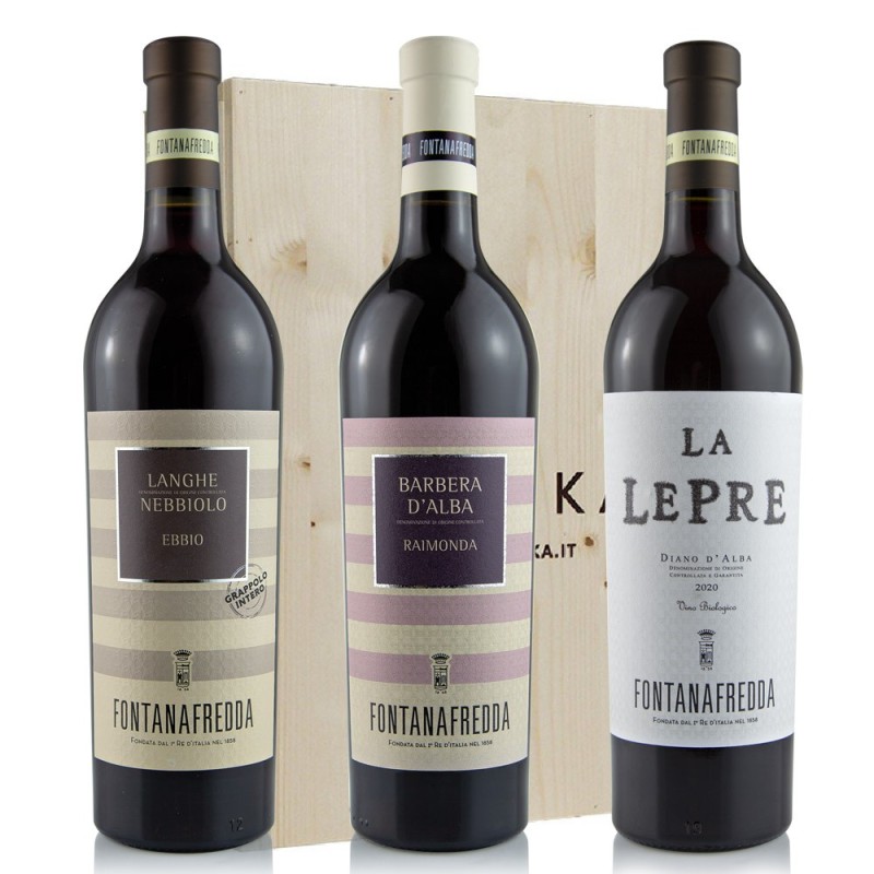 Fontanafredda Trio, Nebbiolo, Dolcetto, Barbera [3x bot. Cassetta di Legno]