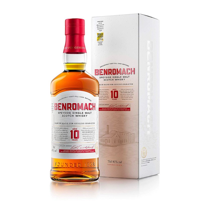 Whisky Benromach 10 years old Speyside Single Malt Scotch - Benromach [0.70 Lt, Astucciato]