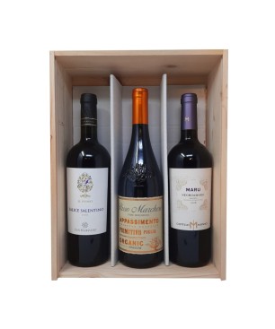 Salento Rosso Trio Primitivo, Negroamaro e Salice [3x bot. Cassetta di Legno]