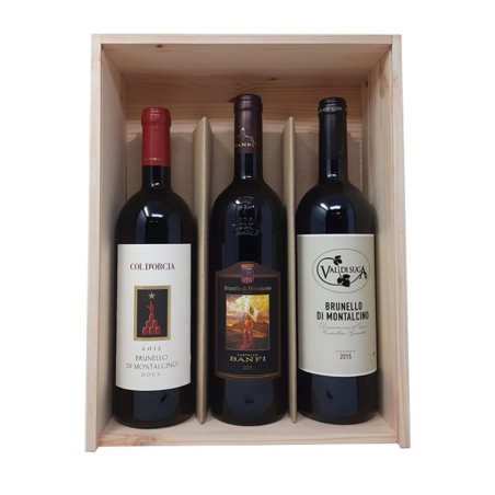 Brunello Trio Banfi, Col d'Orcia, Val di Suga [3x bot. Cassetta di Legno]