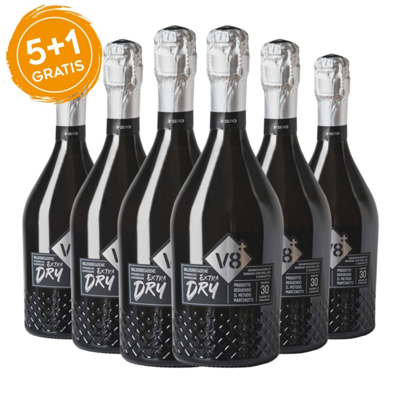 Prosecco Valdobbiadene Superiore DOCG Piero Extra Dry - V8+ Vineyards [5+1 gratis]