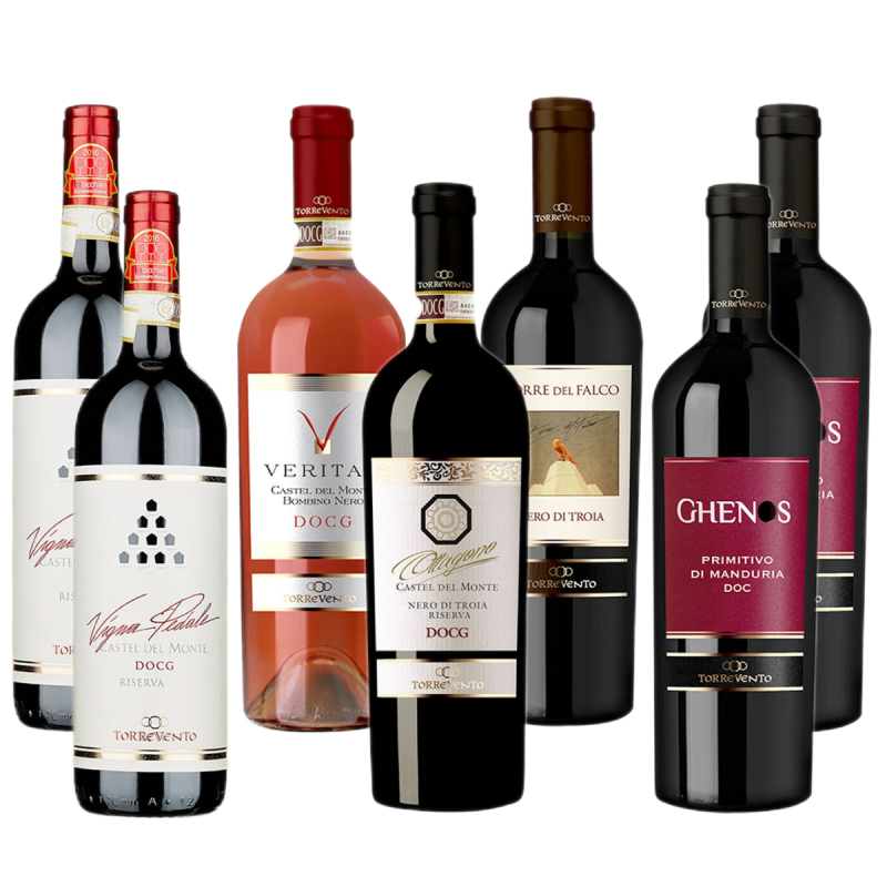 Torrevento Box: 2 bot. Vigna Pedale, 2 bot. Primitivo Ghenos, Torrefalco, Ottagono, Veritas