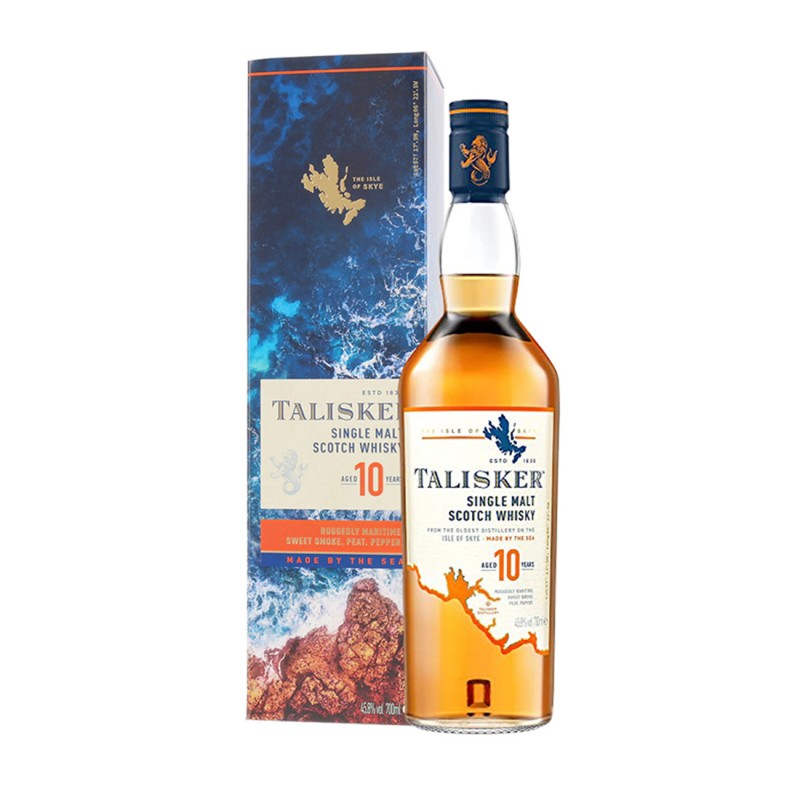 Whisky Talisker 10 Years old Single Malt Scotch - Talisker [0.70 Lt, Astucciato]