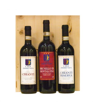 Casa Fiorenza Trio Brunello, Chianti Riserva e Chianti [3x bot. Cassetta di Legno]