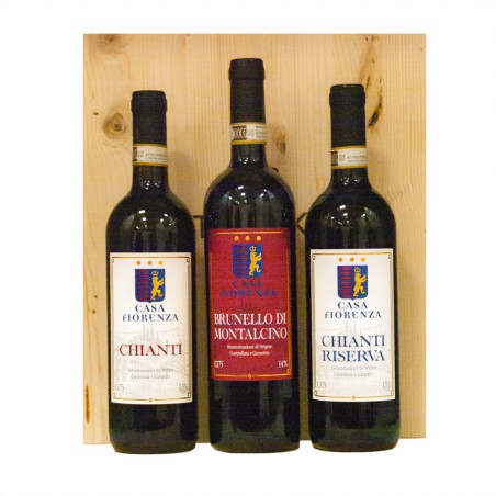 Casa Fiorenza Trio Brunello, Chianti Riserva e Chianti [3x bot. Cassetta di Legno]