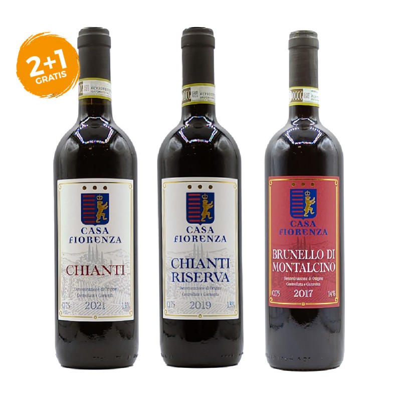 Brunello, Chianti Riserva + Chianti Omaggio Casa Fiorenza [3 bot.]