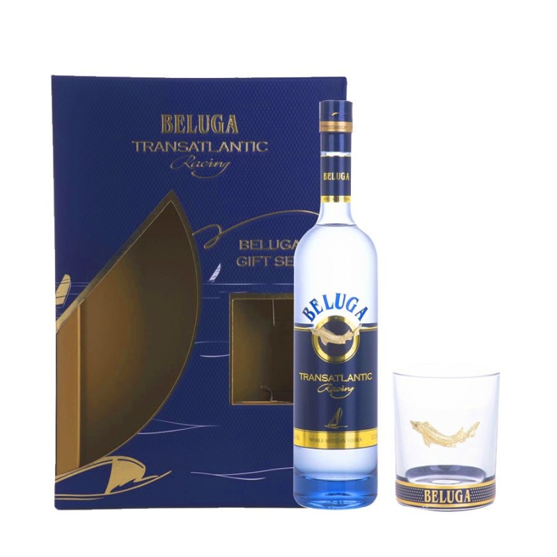 Vodka Beluga Transatlantic Racing [0.70, Confezione Regalo con Bicchiere]