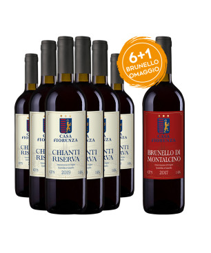 Chianti Riserva DOCG + Brunello DOCG Omaggio - Casa Fiorenza [6 bot. + 1 Omaggio]