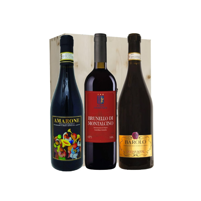 Amarone, Barolo e Brunello - Cascina Botal, Casa Fiorenza e FNA [3 bot. in Cassetta di Legno]