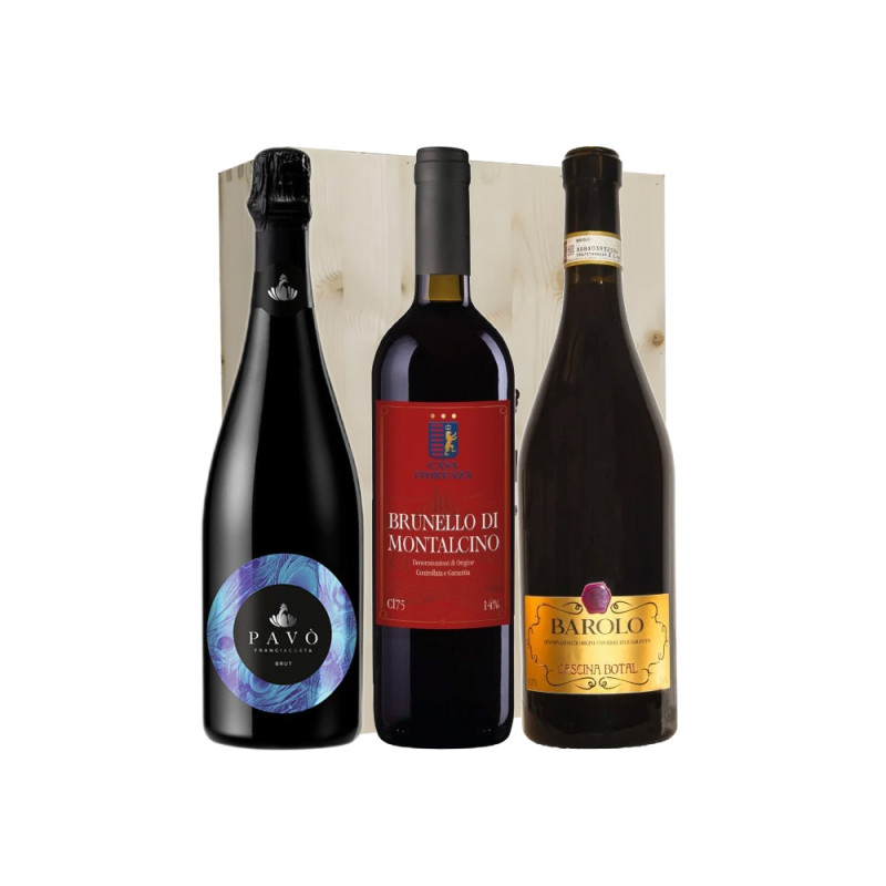 Barolo, Brunello e Franciacorta - Cascina Botal, Casa Fiorenza e Pavò [3 bot. in Cassetta di Legno]