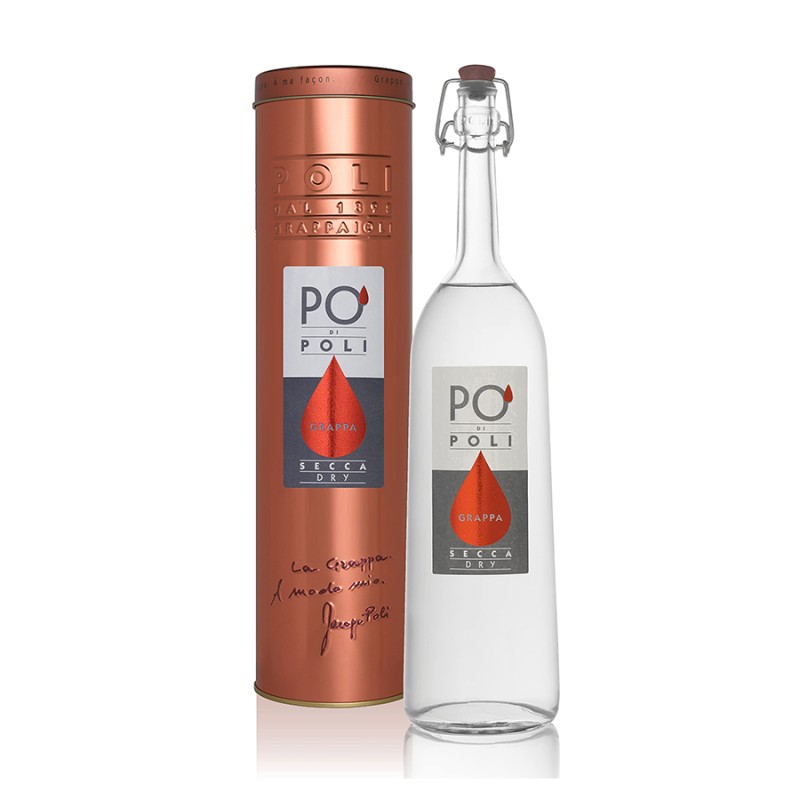 Grappa Po' Di Poli Merlot Secca - Poli [0.70 lt, Astucciata]