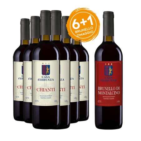 Chianti DOCG + Brunello DOCG Omaggio - Casa Fiorenza [6 bot. + 1 Omaggio]