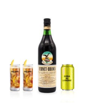 Branca Fizz Pack [Fernet Branca + 2 Bicchieri e Soda al Limone Omaggio]