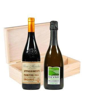 Primitivo e Prosecco - Paolo Leo e Bevar [2 bot in Cassetta di Legno]