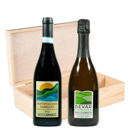 Montepulciano e Prosecco - Roccamarsi e Bevar [2 bot in Cassetta di Legno]