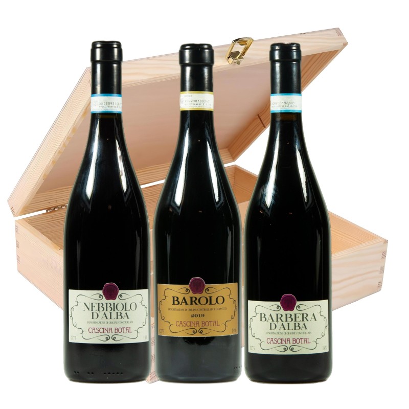 Barolo, Nebbiolo e Barbera Trio Piemonte - Cascina Botal [3 bot. in Cassetta di Legno]