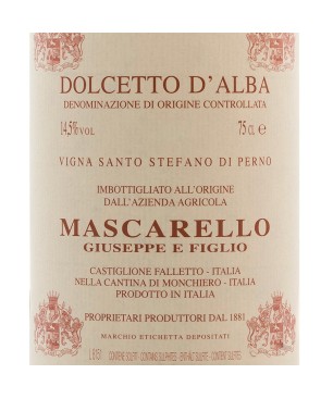 Dolcetto d’Alba DOC Vigna Santo Stefano di Perno 2022 - Mascarello Giuseppe