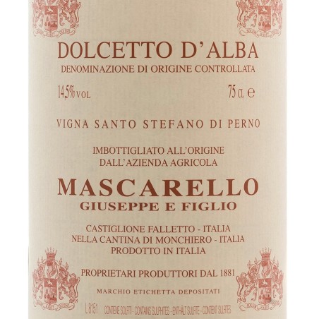 Dolcetto d’Alba DOC Vigna Santo Stefano di Perno 2022 - Mascarello Giuseppe