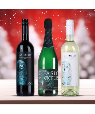 Asio Otus Bianco,  Rosso e Spumante Alcohol Free - Barone di Montalto [3 bott. in Cassetta di Legno]