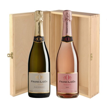 Spumante Blanc de Blancs e Rosè Alcohol Free - Franc Lizêr [2 bott. in Cassetta di Legno]