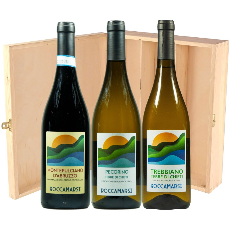 Trebbiano, Pecorino e Montepulciano - Roccamarsi [3 bott. in Cassetta di Legno]