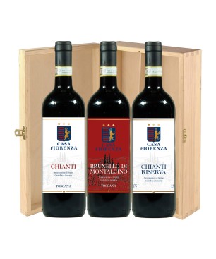 Casa Fiorenza Trio Brunello, Chianti Riserva e Chianti [3x bott. Cassetta di Legno]