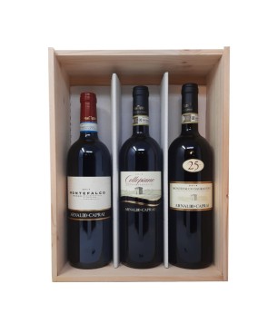 Arnaldo Caprai Montefalco Trio Sagrantino, 25 anni e Rosso [3x bot. Cassetta di Legno]